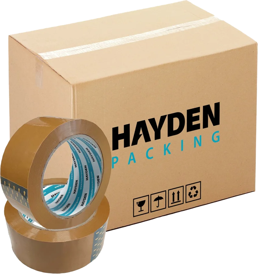 Hayden Packing logolu koli ve kahverengi hotmelt koli bantları